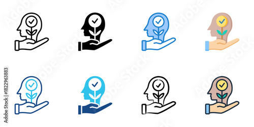 Stress management icon set multiple style collection vector illustration 
