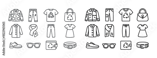 Recycling-themed fashion icons: clothing and accessories for sustainable style