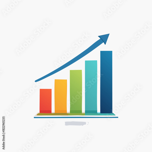 Business growth chart with an upward trend and positive results.