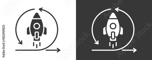 Agile Icon Set Vector Collection Isolated In Black And White