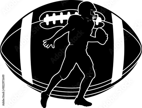 American Football, Football Player, Football Silhouette, Sports Clipart, NFL Inspired, Game Day, Helmet Clipart, Quarterback, Running Back, Lineman, Football Ball, Goalpost, Football Action, Team Spor