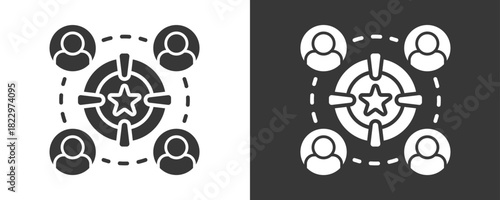 Customer Target Icon Set Vector Collection Isolated In Black And White