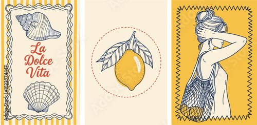 La Dolce Vita Coastal Beauty, Lemon Delight, and Summer Style - Vector Art Collection