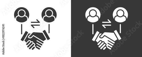 Partnership Icon Set Vector Collection Isolated In Black And White