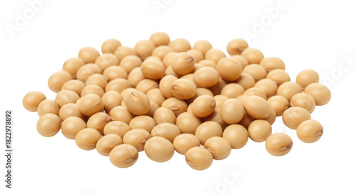 Raw Soybeans Heap Isolated On Black Background