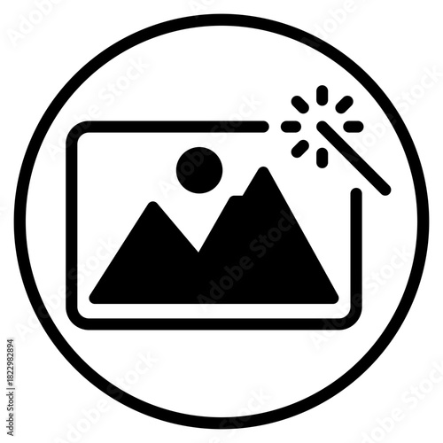 photo editing glyph icon