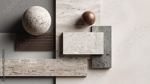 A white marble sits on a gray surface