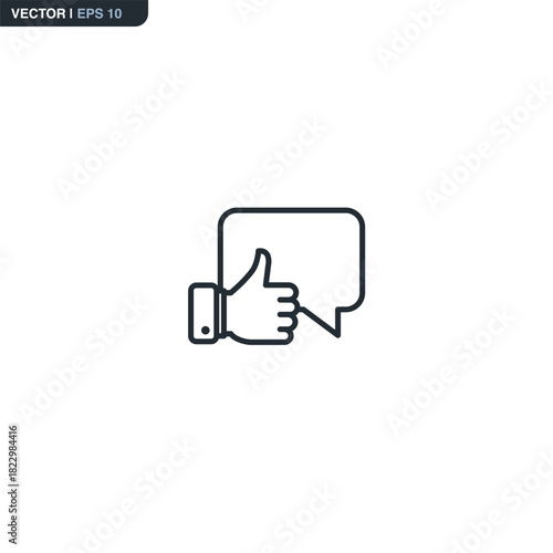 Great message, linear style sign for mobile concept and web design