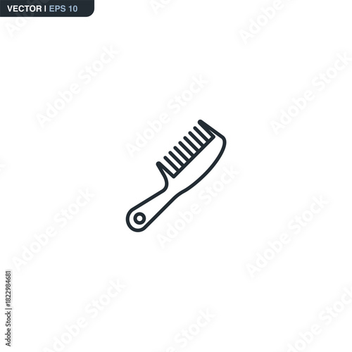 Hair brush, linear style sign for mobile concept and web design