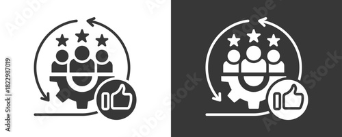 Customer Satisfaction Icon Set Vector Collection Isolated In Black And White