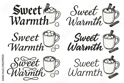 Sweet Warmth Calligraphy. Sweet Warmth. Create a calligraphy lettering illustration of the phrase: Sweet