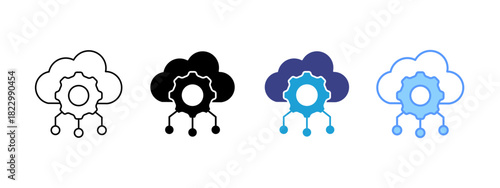 Cloud Infrastructure icon set multiple style collection