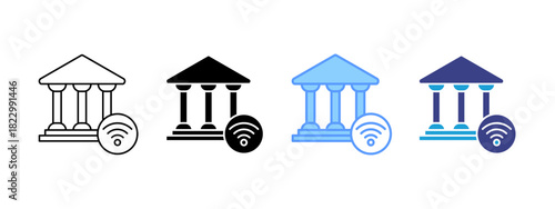 e-Governance icon set multiple style collection