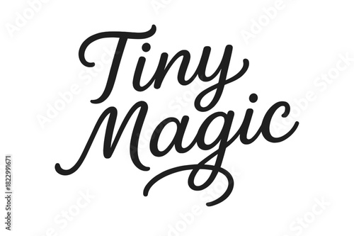 Tiny Magic Script. Tiny Magic ? Script Hand-Lettering, light brush script with soft rounded connectors and