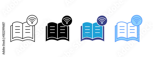 Online Education icon set multiple style collection