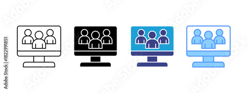 Digital Inclusion icon set multiple style collection