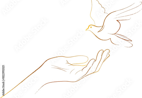 🕊️ Soaring into Freedom: A delicate hand releases a graceful dove, symbolizing hope and peace against an open sky, evoking themes of tranquility, liberation, and new beginnings.