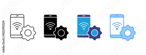 Automation icon set multiple style collection