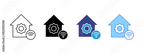 Smart Homes icon set multiple style collection