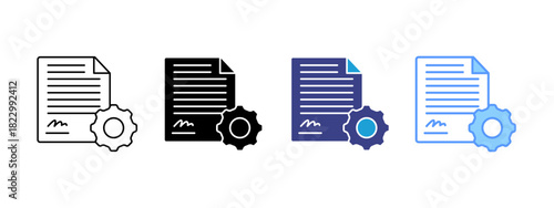 Smart Contracts icon set multiple style collection