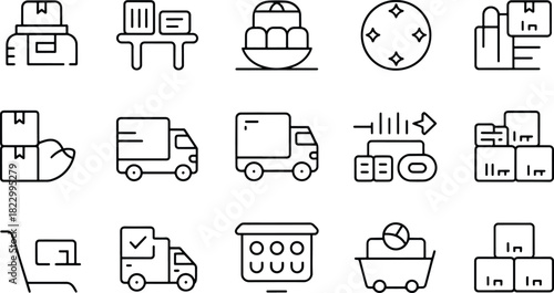 Set of transportation and delivery icons vector illustration