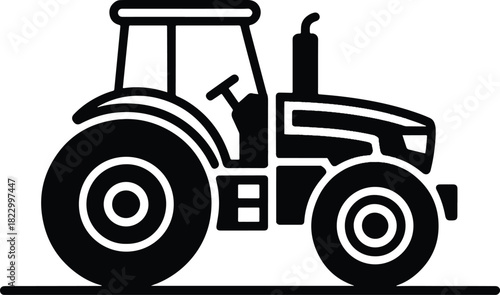 Tractor silhouette agricultural machine vector illustration