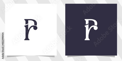 letter pr rp logo design vector
