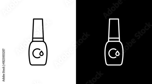 Nail Polish White Icon Set Design