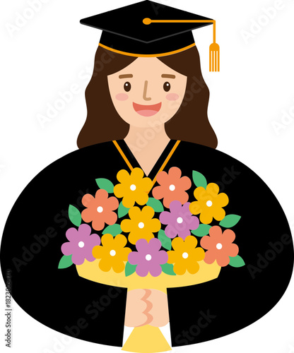 학사모를 쓴 여자