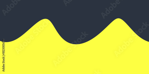 Triple Wave Header Background Illustration. Simple wavy pattern for website banners and minimalist social media headers.