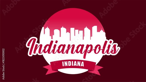 indianapolis indiana with city view silhouette