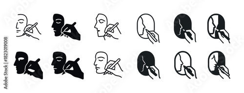 Abstract face sketching: diverse style variations in artistic drawing concepts