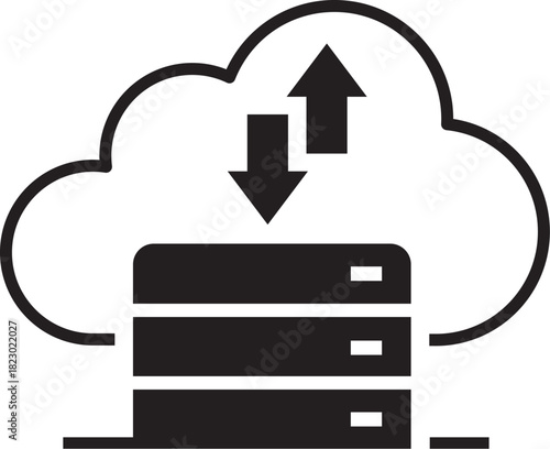 Vector Cloud Server Symbol Icon Icon Computer
