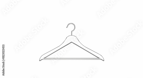 Wooden clothes hanger isolated on white background for hanging garments.