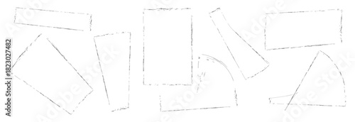 Various Rough Line Edge Frames Collection Illustration for Modern Design Projects and Creative Artistic Layouts.