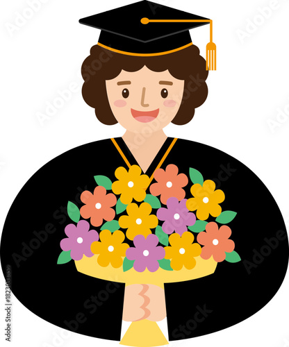 학사모를 쓴 여자