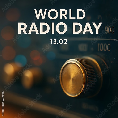 Wallpaper Mural World Radio Day 13.02 Professional Microphone with Bokeh Lights Background Torontodigital.ca