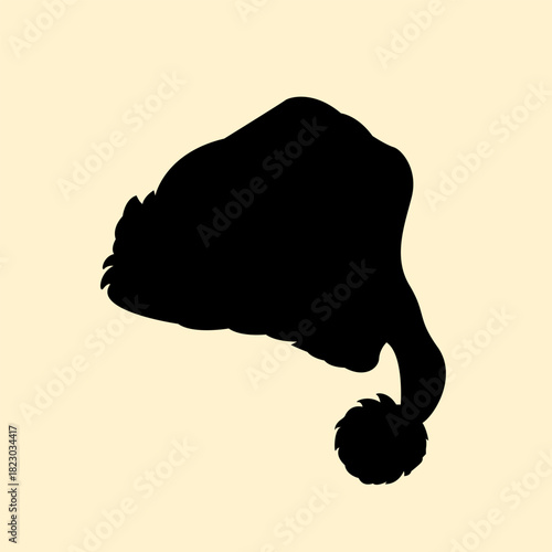 Silhouette of christmas hat concept design. Icon of accessories natal noel event. Vector illustration.