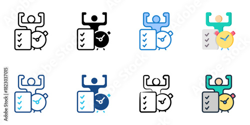Self discipline icon set multiple style collection vector illustration 
