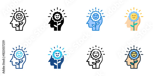 Optimism icon set multiple style collection vector illustration 
