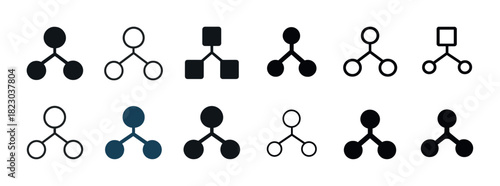 Abstract node network designs in various styles and configurations