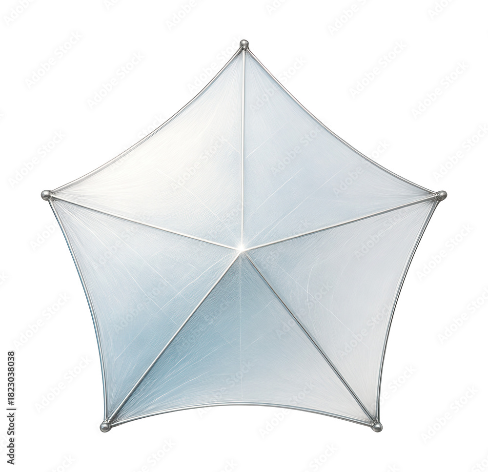 Fototapeta premium Translucent pentagonal solar sail featuring edge tension rods.