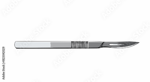 Sterile Disposable Surgical Scalpel Illustration, Medical Blade Instrument for Surgery and Dissection