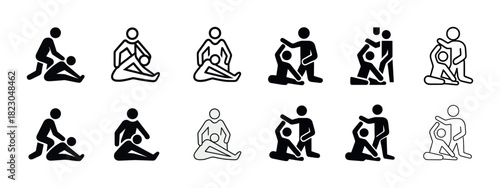 Pictogram series: first aid support and assistance illustrations