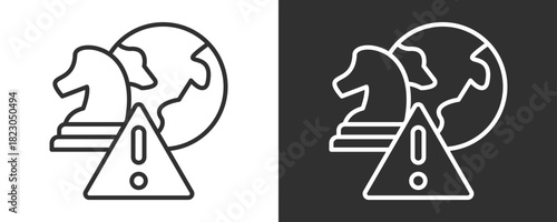 Chess Icon Set Vector Collection Isolated In Black And White