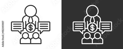 Conference Icon Set Vector Collection Isolated In Black And White