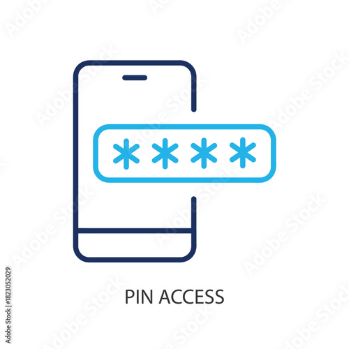 Pin access thin line icons. Original vector illustration.