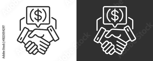 Negotiation Icon Set Vector Collection Isolated In Black And White