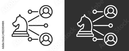 Outbound Strategy Icon Set Vector Collection Isolated In Black And White