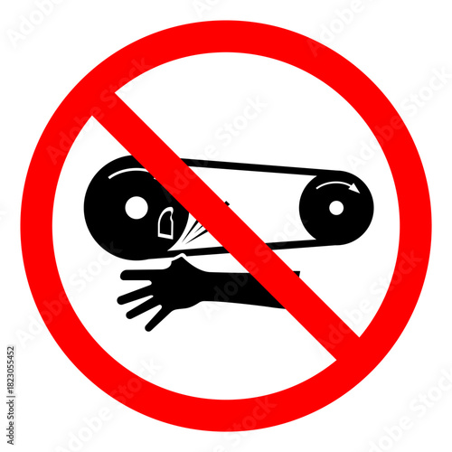 Injury Hazard Rotating Flywheel Hazard Symbol Sign ,Vector Illustration, Isolate On White Background Label.EPS10